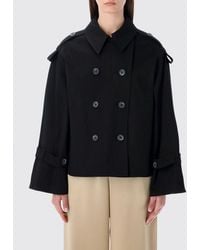 By Malene Birger - Double-Breasted Cotton Blend Trench Coat - Lyst
