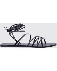 Manebí - Leather Gladiator Sandals With Low Heel And Ankle-Tie Straps - Lyst