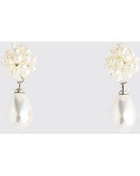 Self-Portrait - Teardrop Faux Pearl Earrings - Lyst