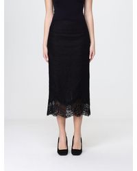 Twinset - Linen And Lace Pencil Skirt - Lyst