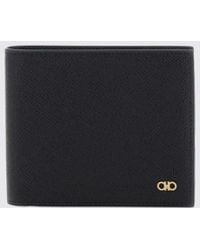 Ferragamo - Gancini Bifold-Brieftasche Aus Genarbtem Kalbsleder - Lyst
