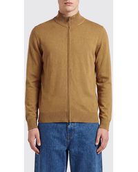 BOSS - Slim Fit Virgin Wool Turtleneck Cardigan With Zip Closure - Lyst