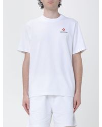 CASABLANCA - Organic Cotton Crew Neck T-Shirt With Logo Print - Lyst