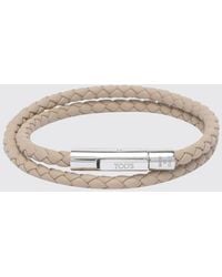 Tod's - Mycolors Braided Calfskin Bracelet With Engraved Logo - Lyst