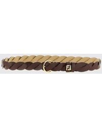 Fendi - Ff Reversible Braided Leather Belt - Lyst