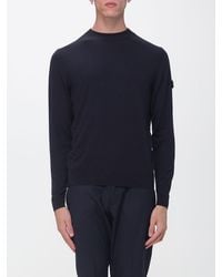 Peuterey - Pure Wool Crew-Neck Jumper With Logo Patch On The Sleeve - Lyst