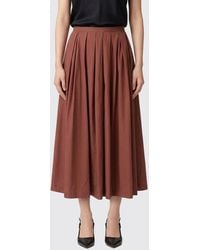 Roberto Collina - Pleated Cotton Poplin Skirt - Lyst