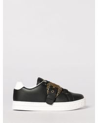 Versace Jeans Couture - Leather Sneakers With Baroque Buckle - Lyst