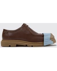 Camper - Junction Smooth Calfskin Derby Shoes With Rubber Toe - Lyst