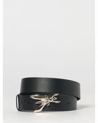 Patrizia Pepe - Adjustable Grained Leather Belt With Metal Fly Monogram Buckle - Lyst