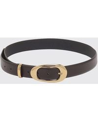 Twinset - Smooth Cowhide Leather Belt With Embossed Logo And Buckle - Lyst