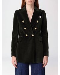 Circolo 1901 - Slim Fit Double-Breasted Cropped Velvet Blazer - Lyst