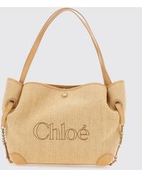 Chloé - Chlo&Eacute Clover Leinen- Und Baumwoll-Schultertasche Mit Jacquard-Logo - Lyst