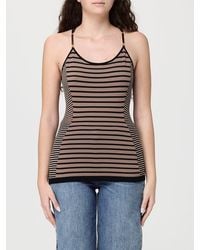 Elisabetta Franchi - Striped Viscose And Cotton Top - Lyst