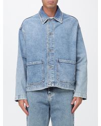 Emporio Armani - Relaxed Fit Cotton Denim Shirt Jacket With Patch Pockets - Lyst