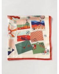 Fendi - Square Silk Foulard With An All-Over Graphic Print - Lyst