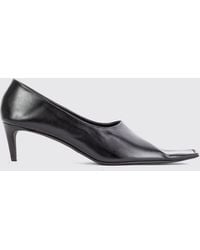 KHAITE - Marlene Smooth Leather Pumps With Square Toe And Mid Heel - Lyst