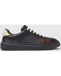 Camper - Twins Grained Leather Trainers With Two-Tone Abstract Design - Lyst