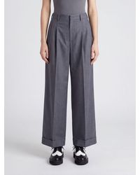 Junya Watanabe - Wide Leg Pleated Pure Wool Trousers With A Mid-Rise Waist - Lyst