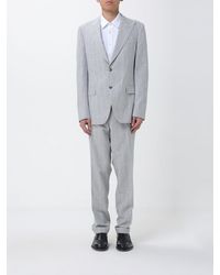 BOSS - Single-Breasted Striped Cotton And Virgin Wool Dress - Lyst