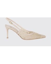 Roberto Festa - Game Leather And Mesh Slingbacks With Floral Embroidery - Lyst