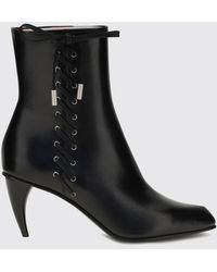 McQueen - Smooth Calfskin Ankle Boots With Tapered Toe And Curved Heel - Lyst