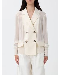 MEIMEIJ - Double-Breasted Wool Blend Blazer - Lyst