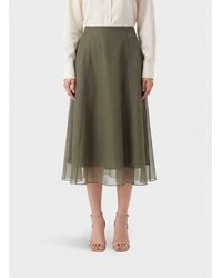 Brunello Cucinelli - Silk Circle Midi Skirt - Lyst