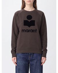 Isabel Marant - Cotton-Blend Crewneck Sweatshirt With Flocked Logo - Lyst