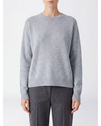 Kujten - 100% Cashmere Crewneck Jumper With Long Sleeves And Ribbed Trims - Lyst