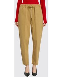 Semicouture - Slim Fit Wool Blend Trousers With Drawstring Waist - Lyst