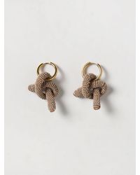 Fabiana Filippi - Brass Dangle Earrings With Crystals And Stone Charm - Lyst