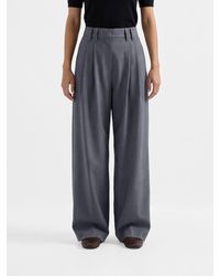 Brunello Cucinelli - High-Waisted Pleated Wool-Blend Palazzo Trousers - Lyst