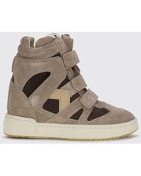 Isabel Marant - Im3 Bicolor Suede High-Top Wedge Sneakers With Velcro Straps - Lyst