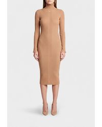 Elisabetta Franchi - Slim Fit Turtleneck Midi Knit Dress - Lyst