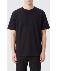 Y's Yohji Yamamoto - Short-Sleeved Cotton T-Shirt With Crew Neck And Dropped Shoulders - Lyst