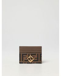 Fendi - Credit Card Holder In Leather With Monogram - Lyst