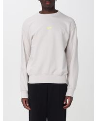 DISCLAIMER - Crew Neck Cotton Jumper With Printed Logo And Dropped Shoulders - Lyst