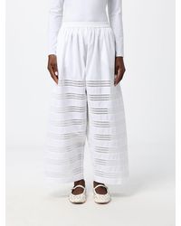Alaïa - High-Waisted Wide Leg Trousers - Lyst