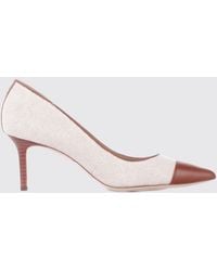 Ralph Lauren - Canvas And Leather Pumps - Lyst
