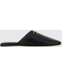 Gucci - Flat Nappa Leather Mules With Horsebit Detail - Lyst