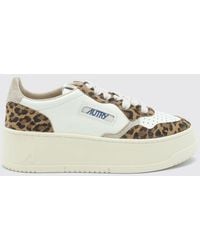 Autry - Baskets À Plateforme Medalist Platform Low En Cuir Et Poulain À Imprimé Animalier - Lyst