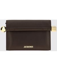 Jacquemus - Rond Carré Rigid Lambskin Mini Clutch With Lettering Logo - Lyst