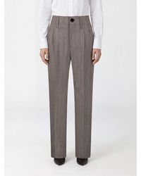 Ami Paris - Striped High-Waisted Virgin Wool Wide-Leg Trousers - Lyst