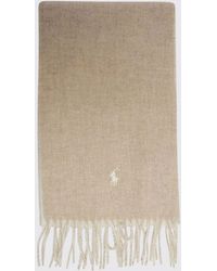 Polo Ralph Lauren - Reversible Wool Blend Scarf With Embroidered Logo - Lyst
