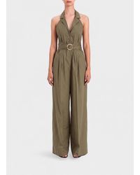 Twinset - Safari-Style Wide-Leg Cotton Jumpsuit With Belt - Lyst