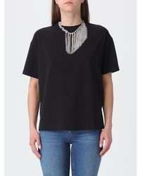 Liu Jo - Cotton T-Shirt With Jewel Chain - Lyst