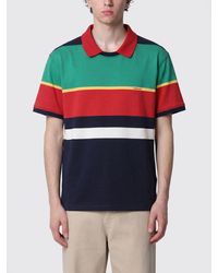 Versace - Striped Cotton Polo Shirt - Lyst