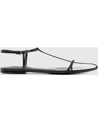 Jil Sander - Cage Ankle-Strap Calfskin Leather Heeled Sandals - Lyst