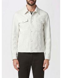Billionaire - Snakeskin Leather Shirt Jacket With Applied Patch Pockets - Lyst